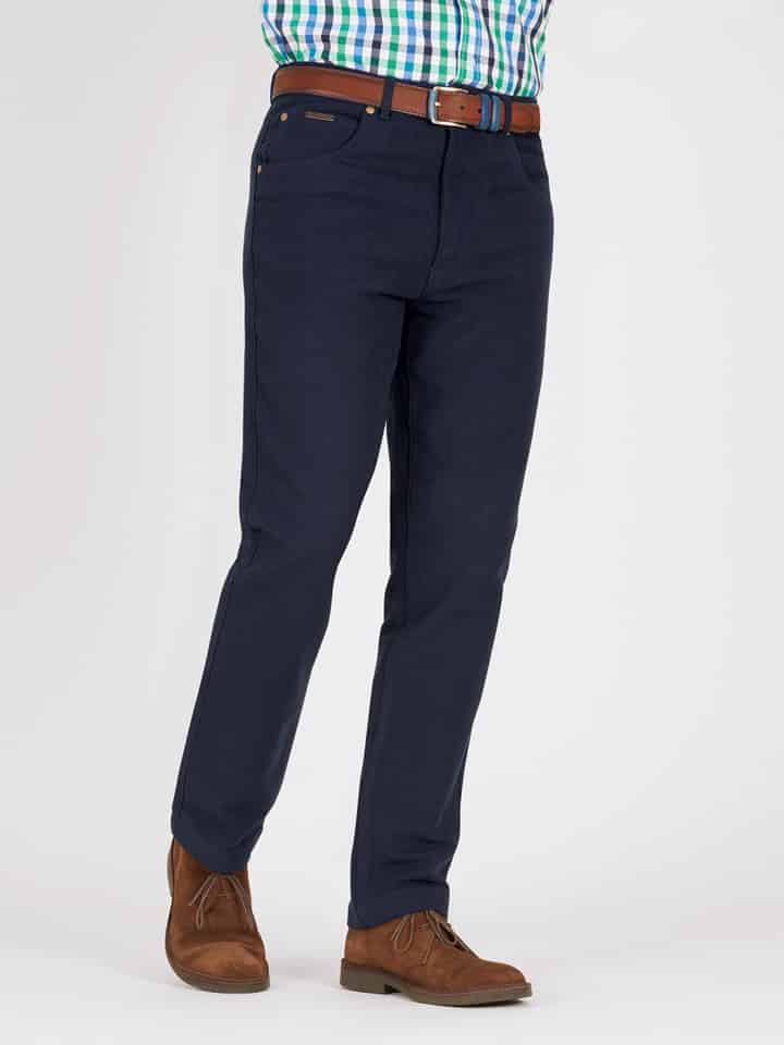 Men's Indigo Dark Blue Moleskin Jeans