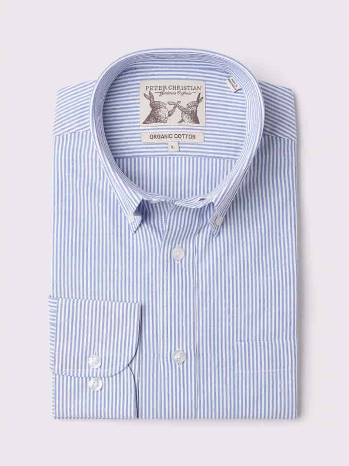 Men's Blue Stripe Cotton Shirt