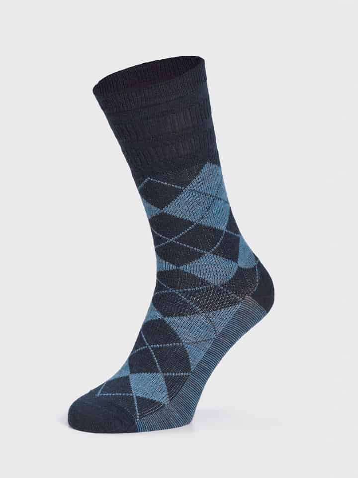 Blue HJ Softop® Argyle Wool Rich Socks